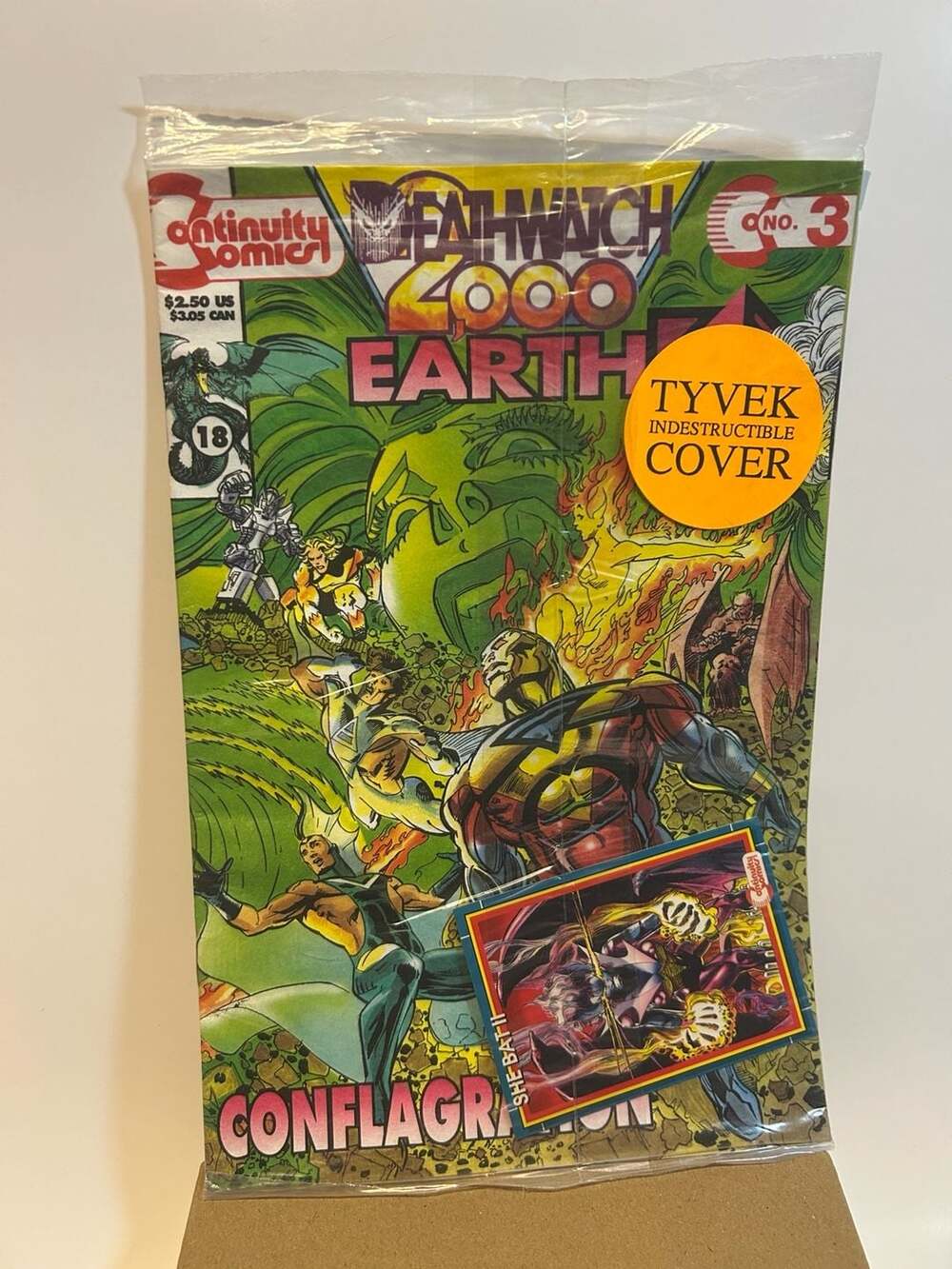 Continuity Comics Earth 4 #3 Deathwatch 2000 Tyvek Cover with She-Bat II Card